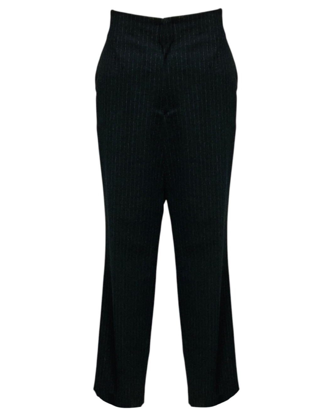 CHRISTIAN DIOR CHARCOAL GREY PINSTRIPED WOOL PANTS